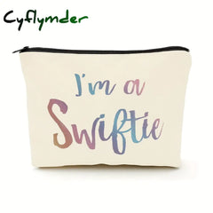 Cyflymder I Am A Swiftie Makeup Bag Fan Gift Music Lover Merchandise Zipper Roomy Pouch For Friends