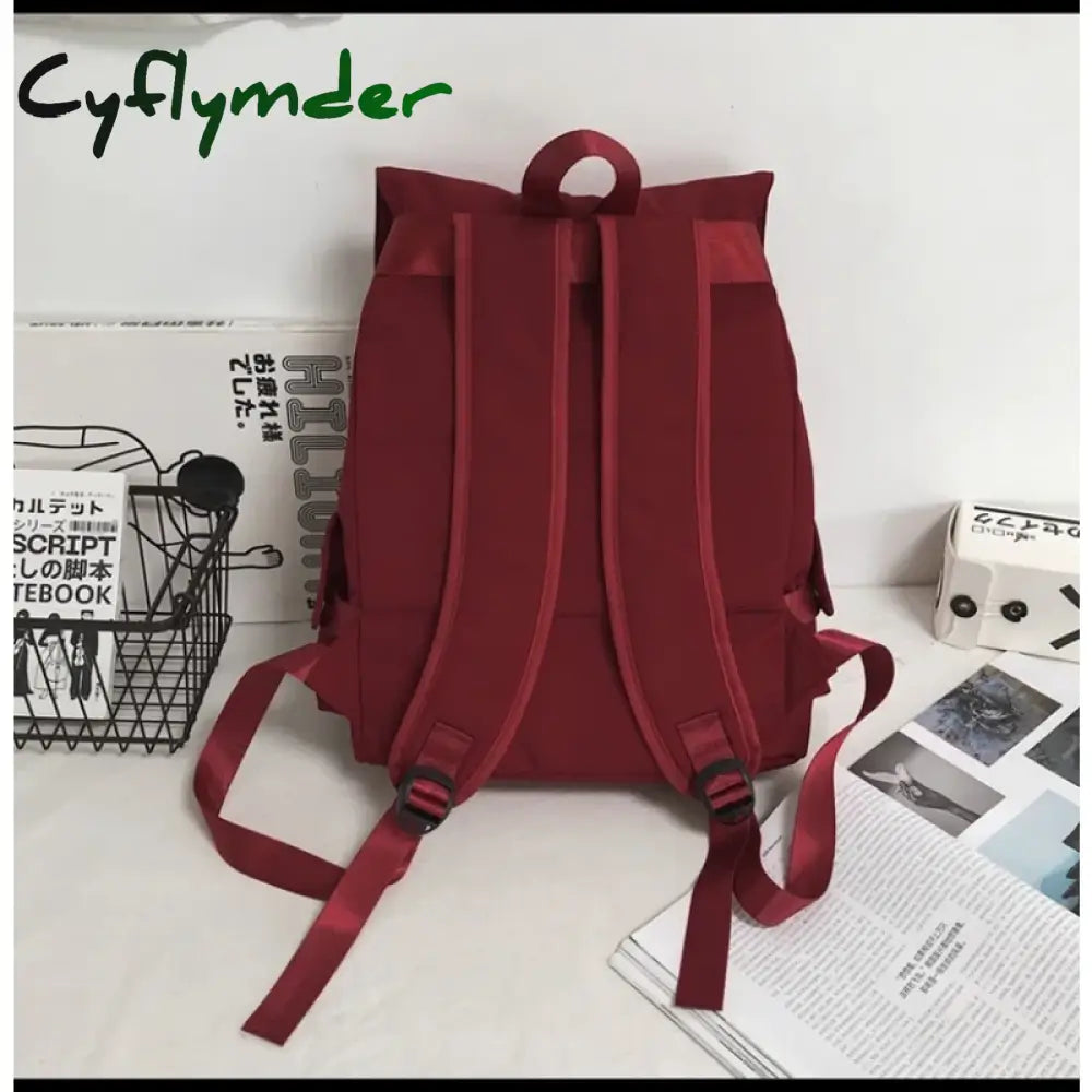 Cyflymder Ins Fashion Schoolbag Women’s Nylon Durable High School Student Backpack Middle