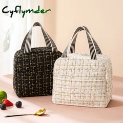 Cyflymder Ins Fashion Tote Lunchbox Thermal Bag Women Men Bento Storage Insulated Lunch Portable