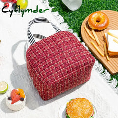 Cyflymder Ins Fashion Tote Lunchbox Thermal Bag Women Men Bento Storage Insulated Lunch Portable