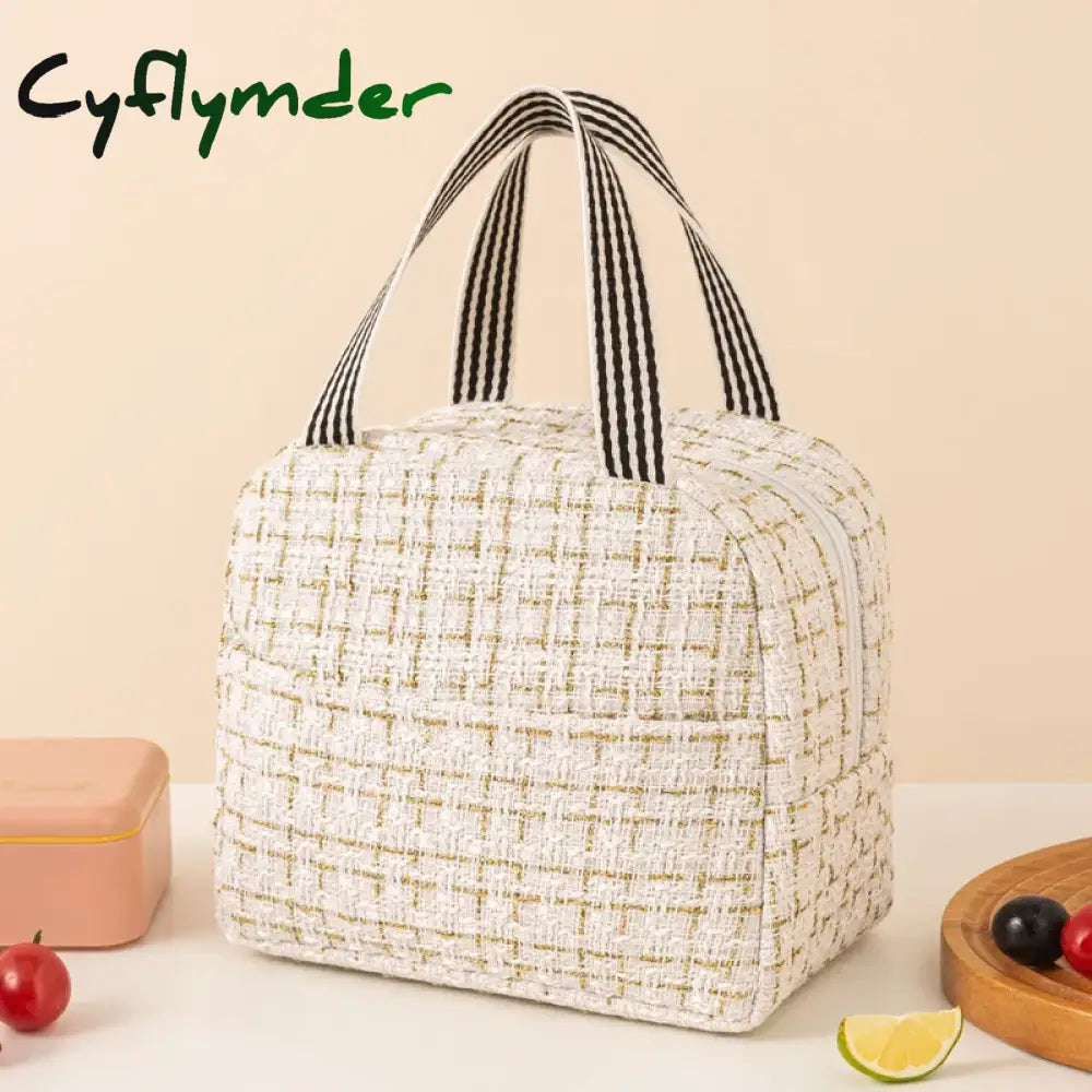 Cyflymder Ins Fashion Tote Lunchbox Thermal Bag Women Men Bento Storage Insulated Lunch Portable