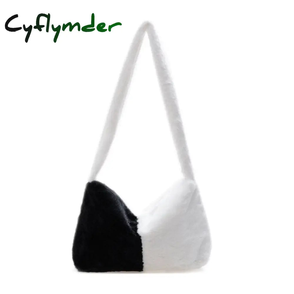 Cyflymder Ins Fashion Women Versitile Cute Plush Flower Pattern Shoulder Underarm Girl French