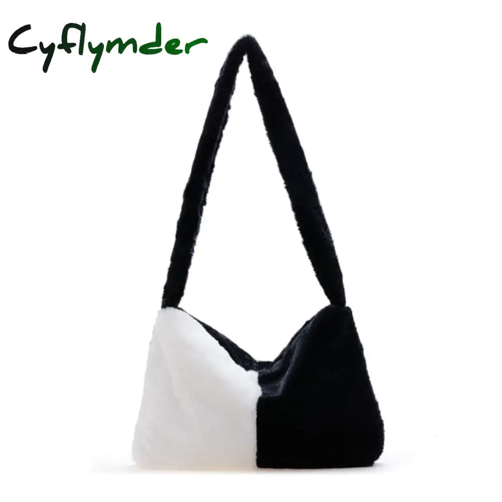 Cyflymder Ins Fashion Women Versitile Cute Plush Flower Pattern Shoulder Underarm Girl French