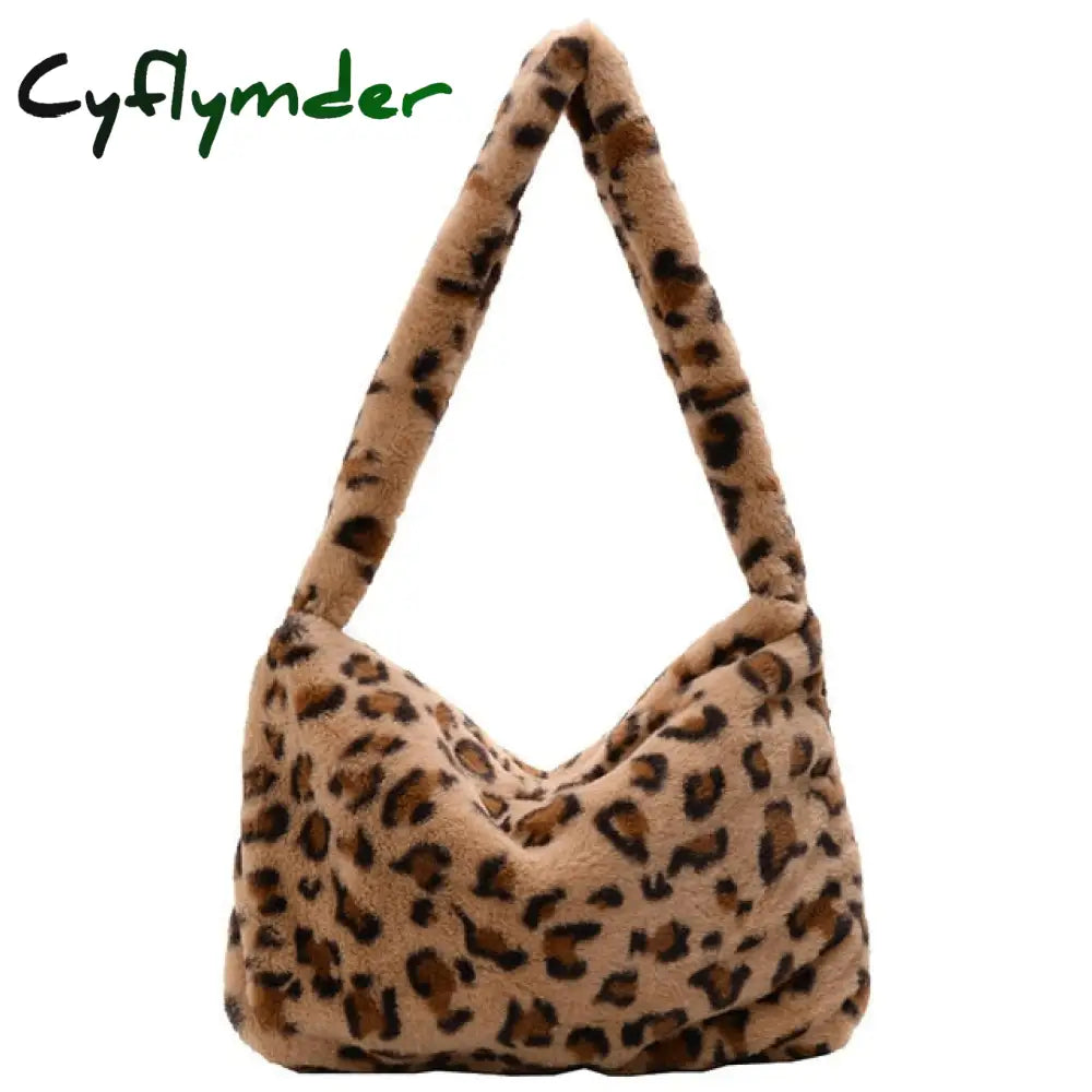 Cyflymder Ins Fashion Women Versitile Cute Plush Flower Pattern Shoulder Underarm Girl French