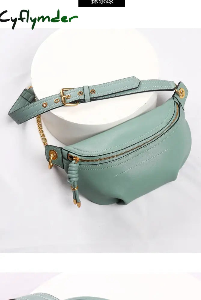 Cyflymder Ins Korea Hot Fashion Style Woman Bags Genuine Leather Fanny Packs For Sport Outdoor