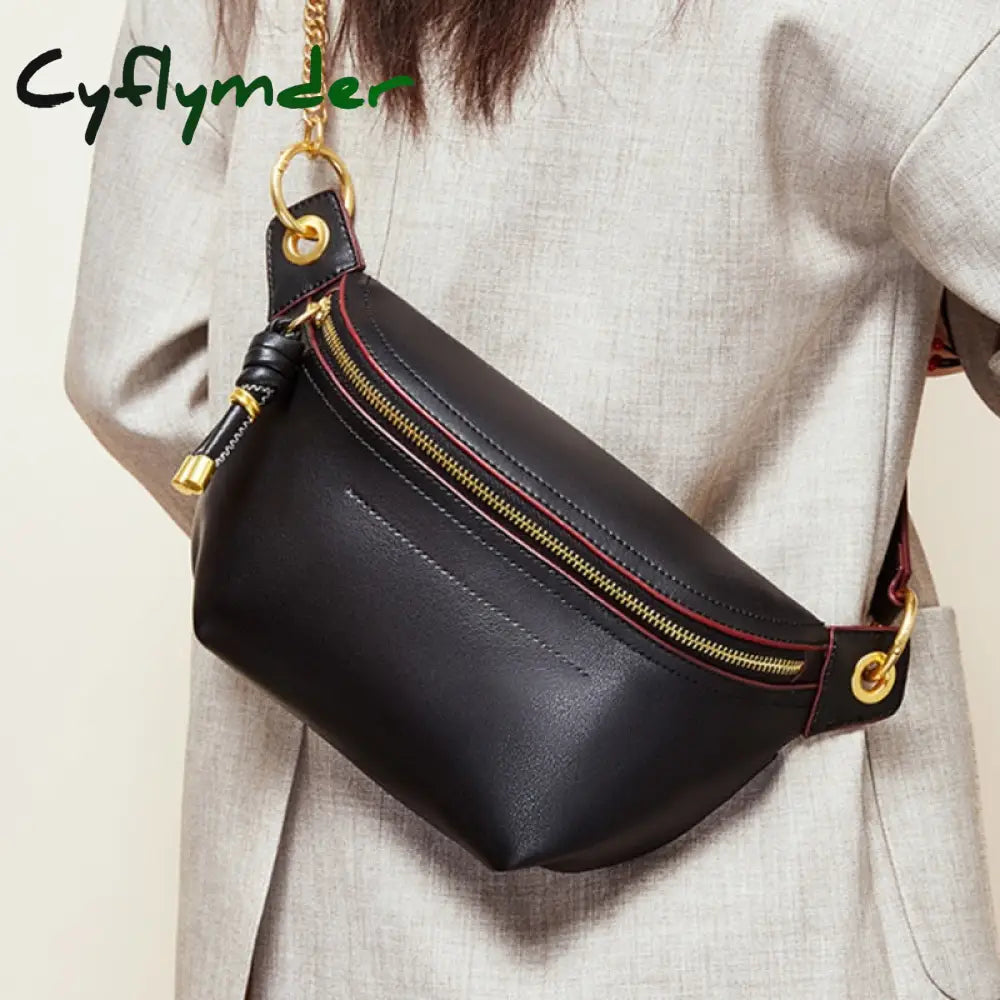 Cyflymder Ins Korea Hot Fashion Style Woman Bags Genuine Leather Fanny Packs For Sport Outdoor