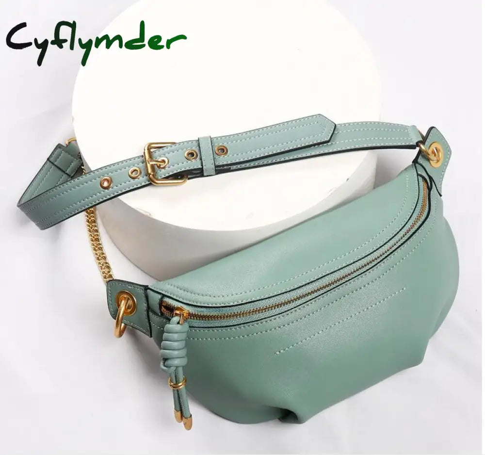 Cyflymder Ins Korea Hot Fashion Style Woman Bags Genuine Leather Fanny Packs For Sport Outdoor