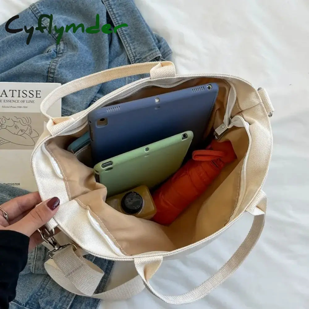 Cyflymder Ins Lazy Wind Canvas Big Bag New Korean Version Of The Single Shoulder Crossbody Female