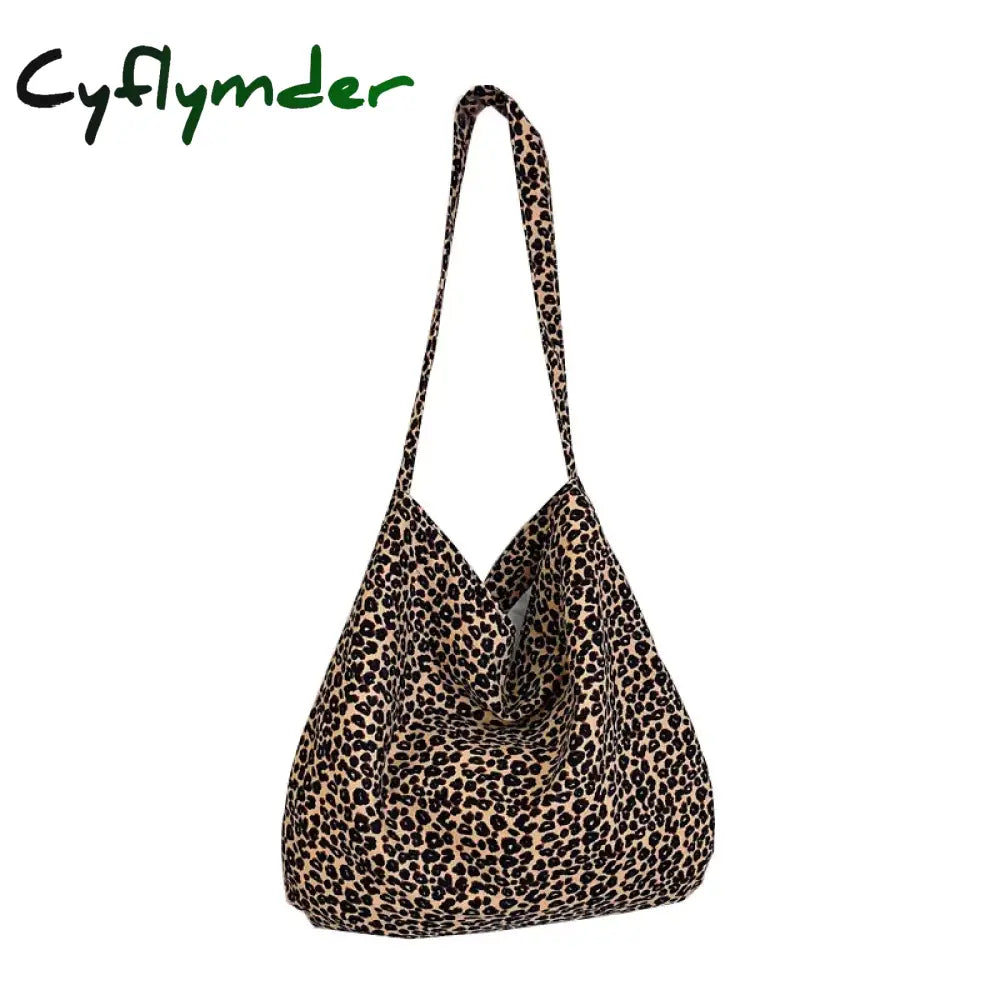 Cyflymder Ins Modern Small Leopard Print Messenger Bag Single Shoulder Canvas For Female Student