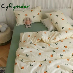 Cyflymder Ins Pink Flowers Bedding Set Flat Bed Sheet Duvet Cover Twin Full Queen Nordic Bed Linen Boy Girl Bedding