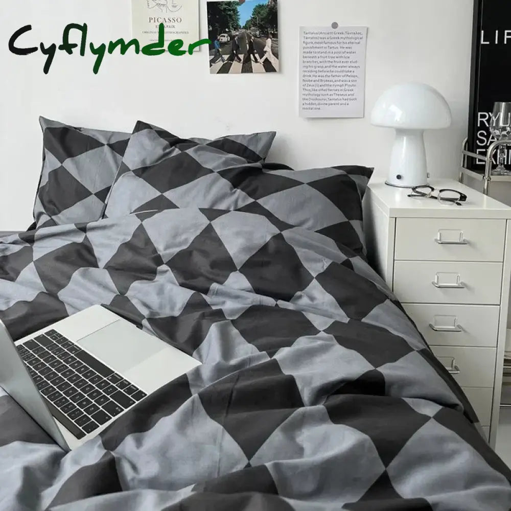 Cyflymder Ins Pink Flowers Bedding Set Flat Bed Sheet Duvet Cover Twin Full Queen Nordic Bed Linen Boy Girl Bedding