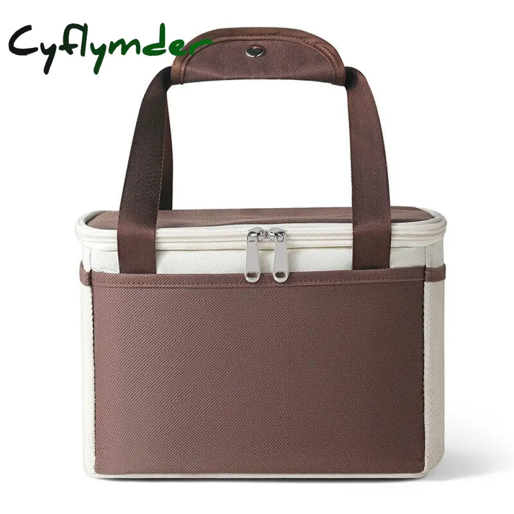 Cyflymder Insulated Cooler Bag Portable Thermal Picnic Lunch Storage Box Camping Food Container Ice