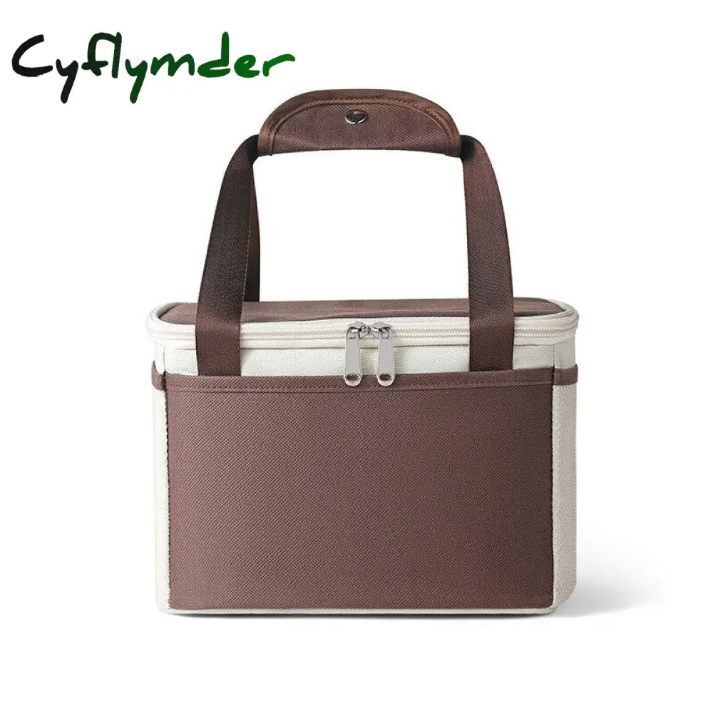Cyflymder Insulated Cooler Bag Portable Thermal Picnic Lunch Storage Box Camping Food Container Ice