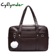 Cyflymder Japan Cosplay School Bag Jk Uniform Messenger Shoulder Handbags With Holes Japanese Pu