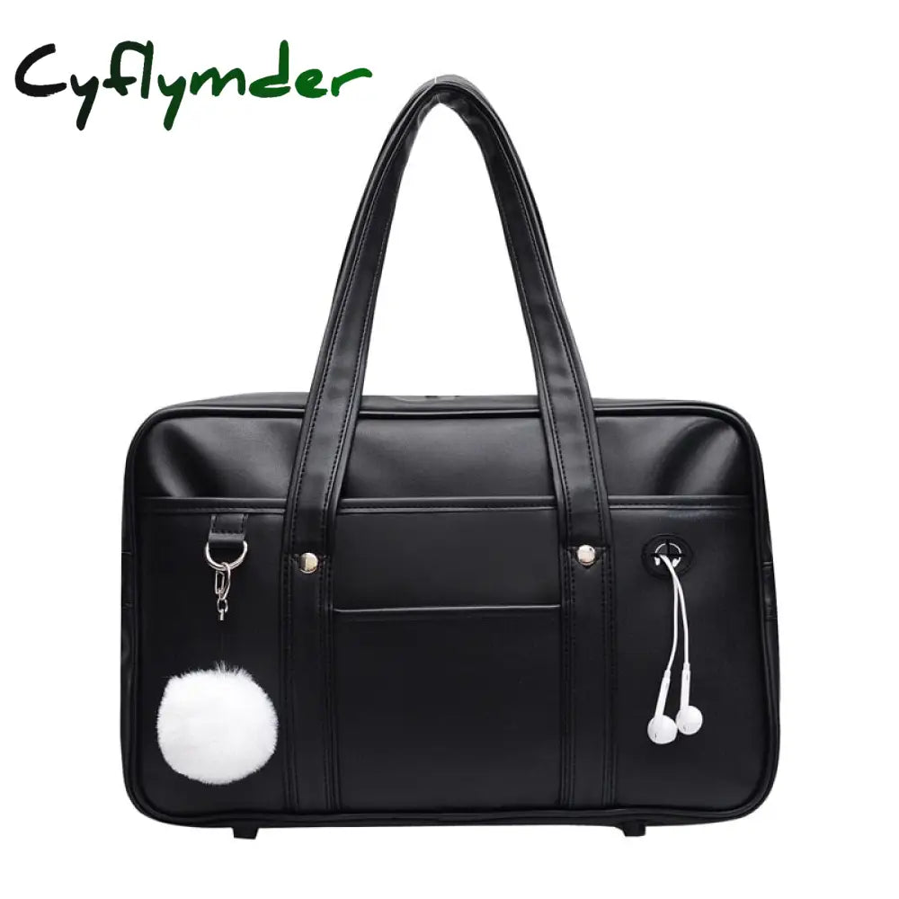 Cyflymder Japan Cosplay School Bag Jk Uniform Messenger Shoulder Handbags With Holes Japanese Pu