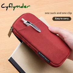 Japan Kokuyo Pencil Case Series Double-sided Magnetic Canvas Stationery Case Convenient Carrying Storage Pencil Bag