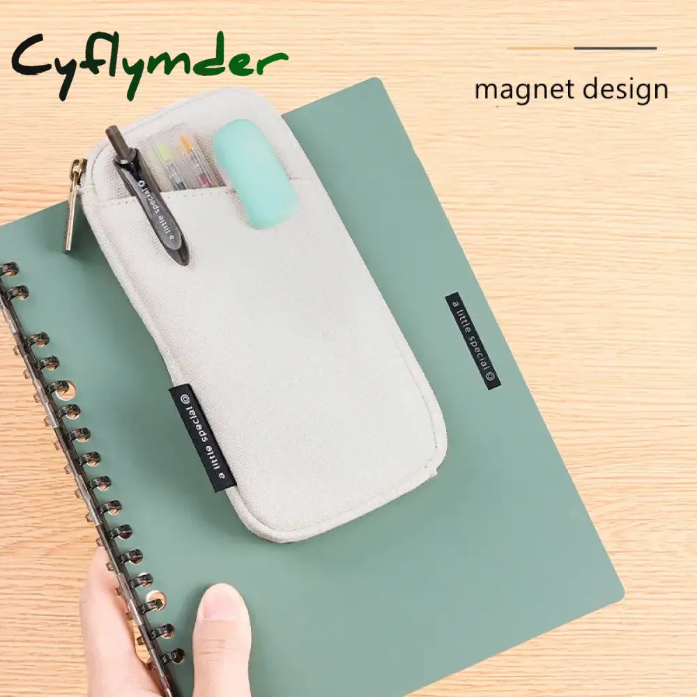 Cyflymder Japan Kokuyo Pencil Case Series Double-Sided Magnetic Canvas Stationery Convenient