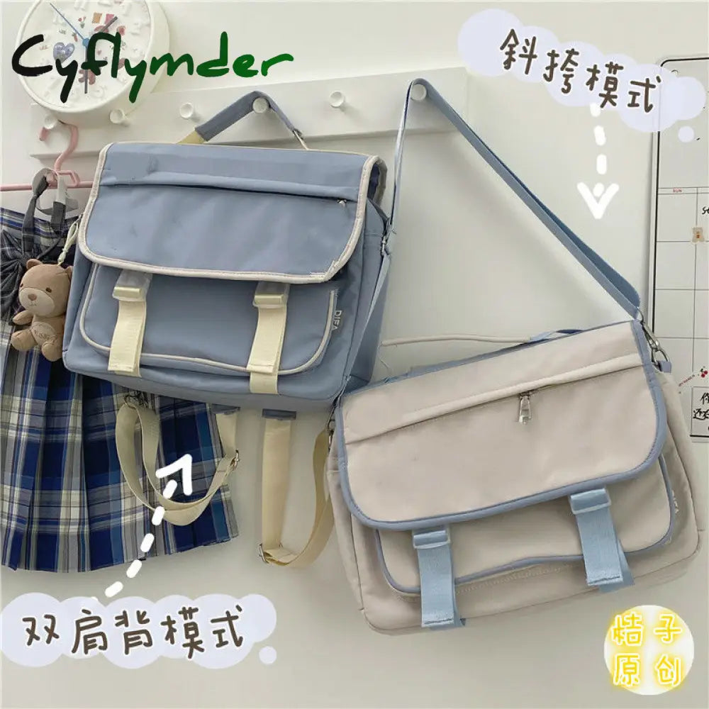 Cyflymder Japanese College Style Vintage Schoolbag Female Cute Girl Student Messenger Bag Korean