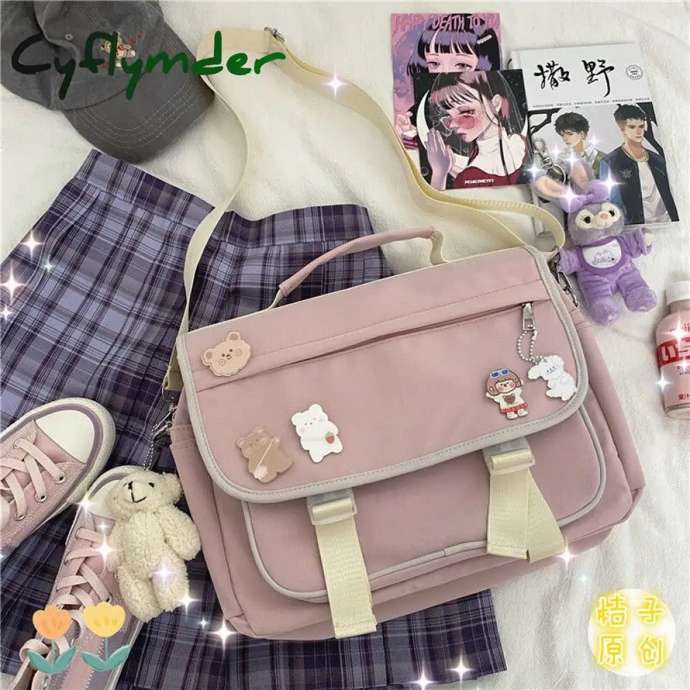 Cyflymder Japanese College Style Vintage Schoolbag Female Cute Girl Student Messenger Bag Korean