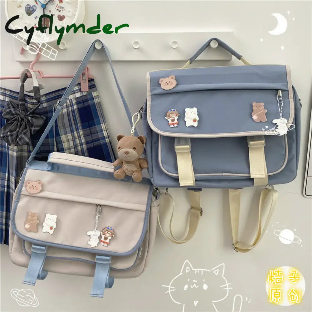 Cyflymder Japanese College Style Vintage Schoolbag Female Cute Girl Student Messenger Bag Korean