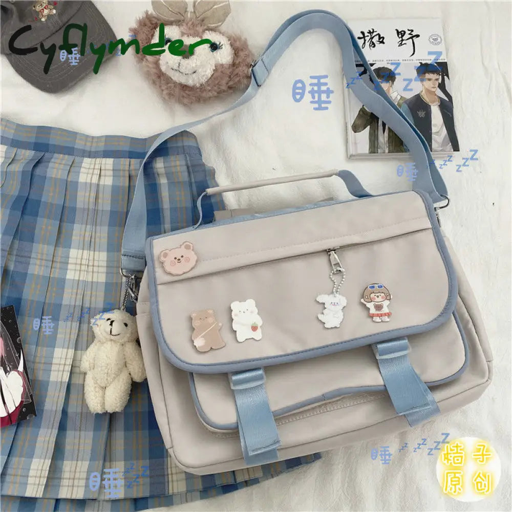 Cyflymder Japanese College Style Vintage Schoolbag Female Cute Girl Student Messenger Bag Korean