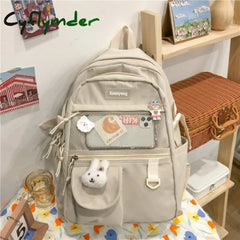 Cyflymder Japanese Fashion Backpack Women School Bags For Teenage Girls Multipockets Mesh Nylon