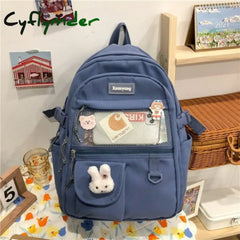 Cyflymder Japanese Fashion Backpack Women School Bags For Teenage Girls Multipockets Mesh Nylon