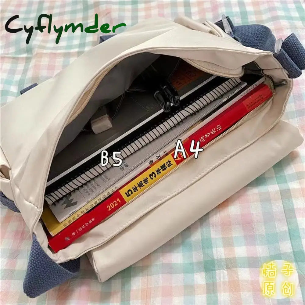 Cyflymder Japanese Harajuku Crossbody Bags For Women High School Girls Messenger Bag Patchwork