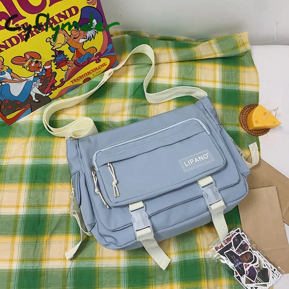 Cyflymder Japanese Harajuku Crossbody Bags For Women High School Girls Messenger Bag Patchwork