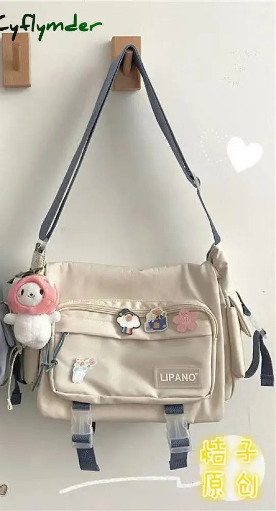 Cyflymder Japanese Harajuku Crossbody Bags For Women High School Girls Messenger Bag Patchwork