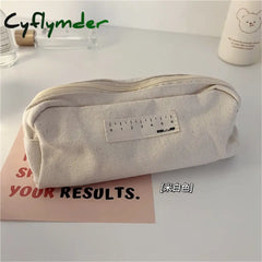 Cyflymder Japanese Ins Style Black And Beige Cosmetic Pencil Case Korea Junior High School Canvas