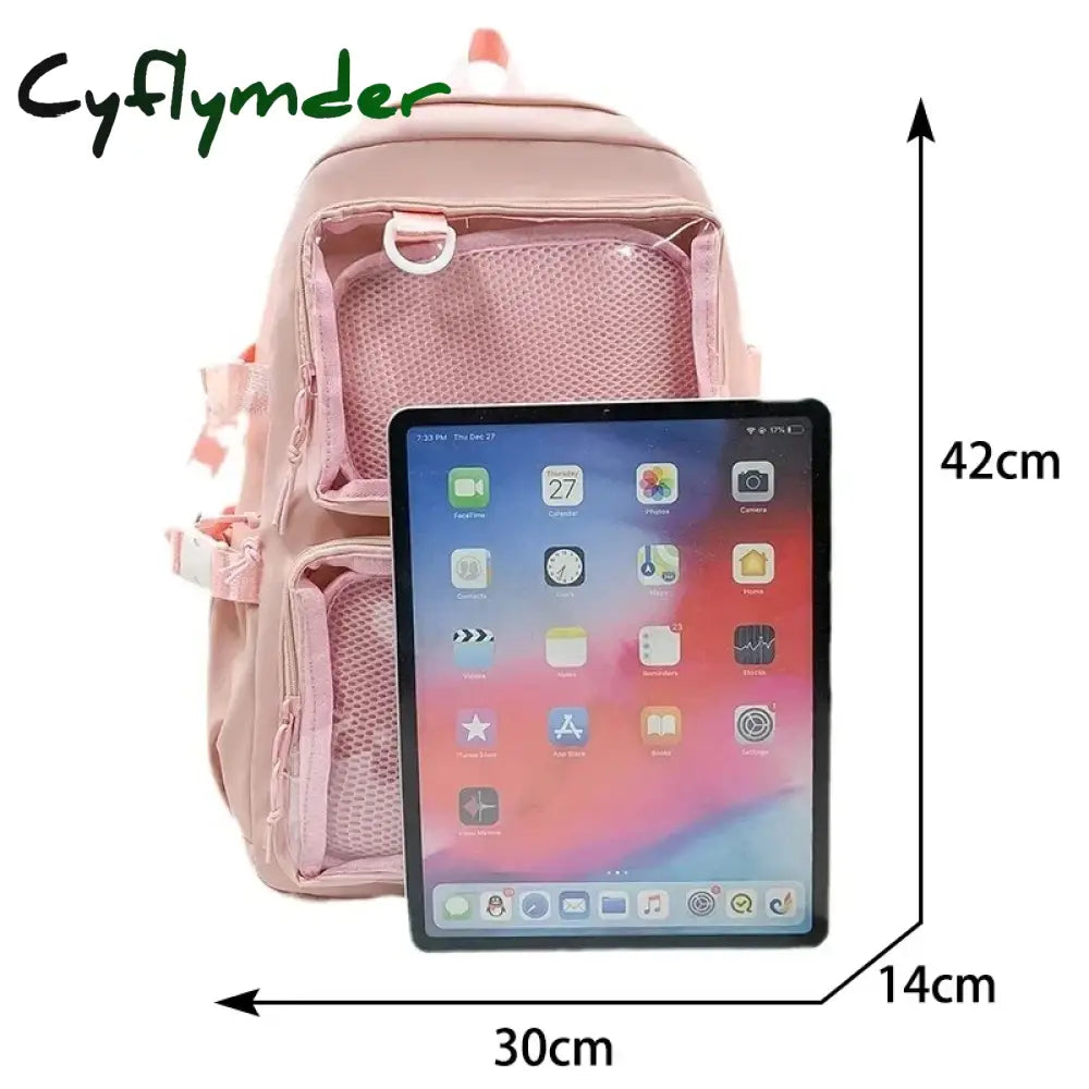 Cyflymder Japanese Kawaii Itabag Women New Transparent Backpack Women Large Capacity Ita Backpack School Bags for