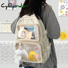 Cyflymder Japanese Kawaii Itabag Women New Transparent Backpack Women Large Capacity Ita Backpack School Bags for