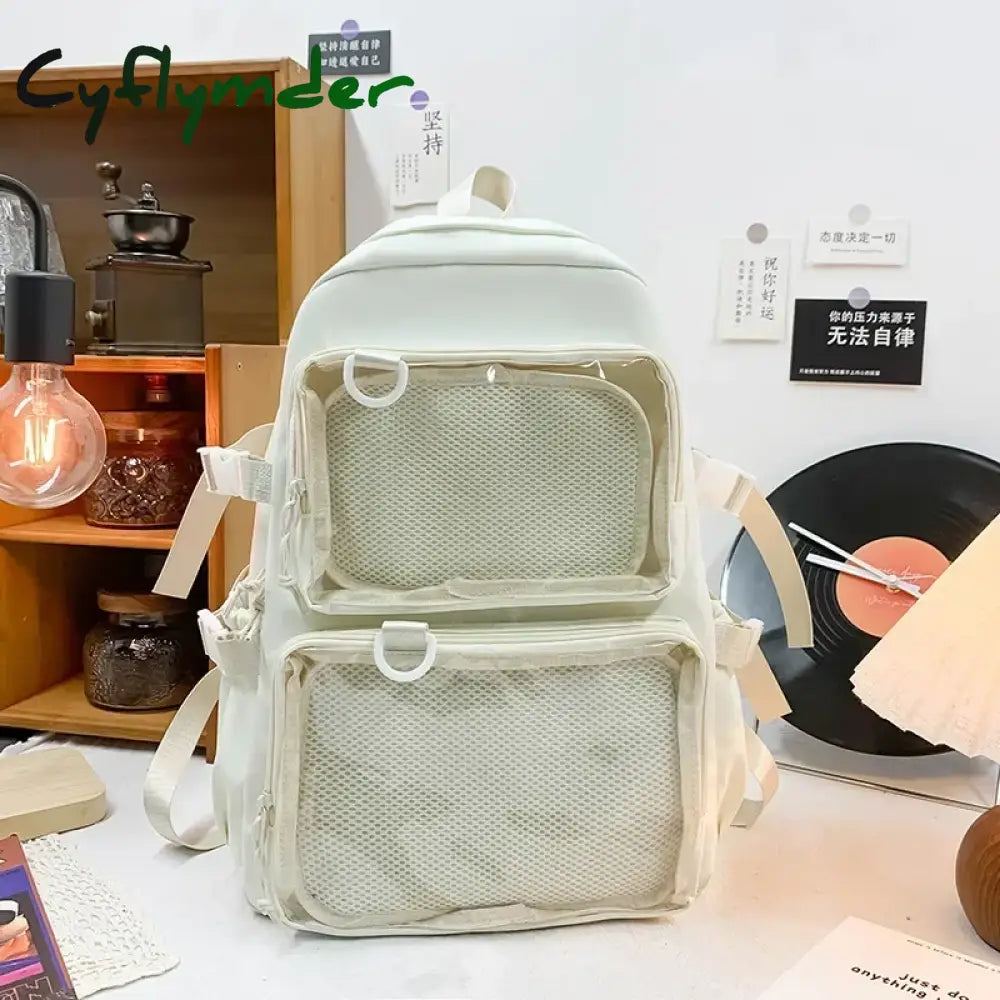 Cyflymder Japanese Kawaii Itabag Women New Transparent Backpack Women Large Capacity Ita Backpack School Bags for