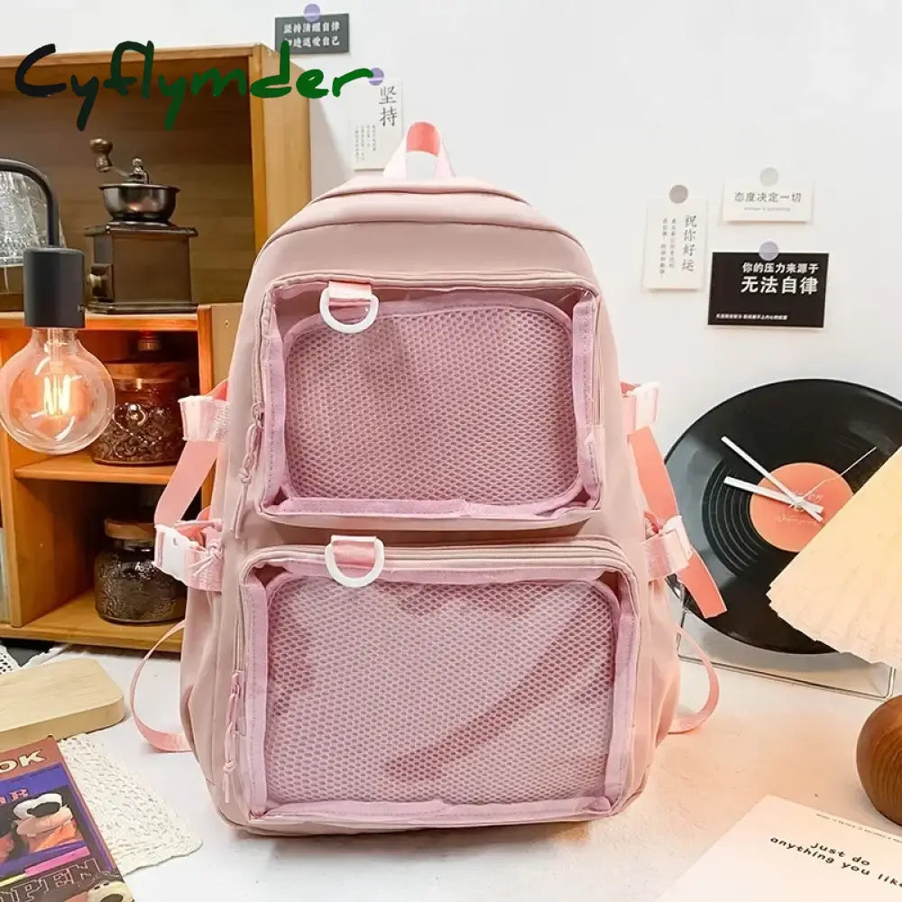 Cyflymder Japanese Kawaii Itabag Women New Transparent Backpack Women Large Capacity Ita Backpack School Bags for