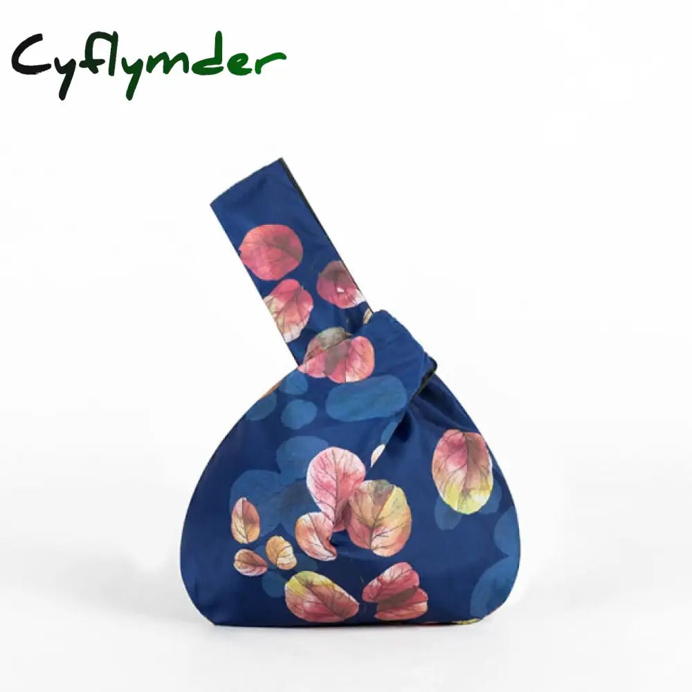 Cyflymder Japanese Mini Portable Knot Wrist Bag Women Top Handle Simple Purses Handbags Waterproof