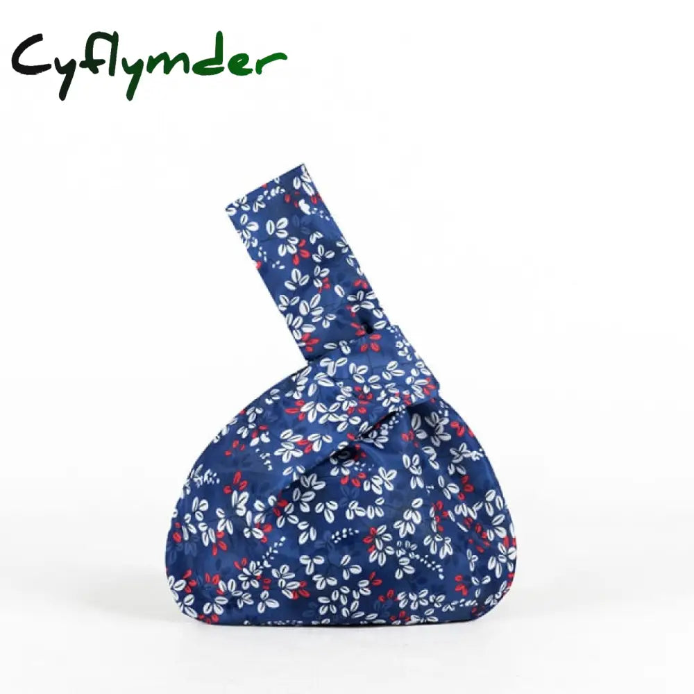 Cyflymder Japanese Mini Portable Knot Wrist Bag Women Top Handle Simple Purses Handbags Waterproof