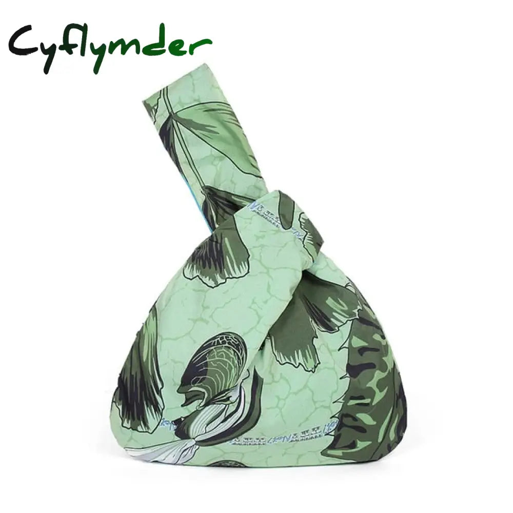 Cyflymder Japanese Mini Portable Knot Wrist Bag Women Top Handle Simple Purses Handbags Waterproof