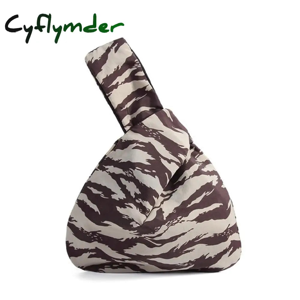 Cyflymder Japanese Mini Portable Knot Wrist Bag Women Top Handle Simple Purses Handbags Waterproof