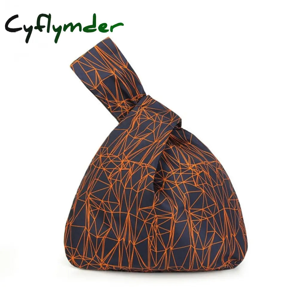 Cyflymder Japanese Mini Portable Knot Wrist Bag Women Top Handle Simple Purses Handbags Waterproof