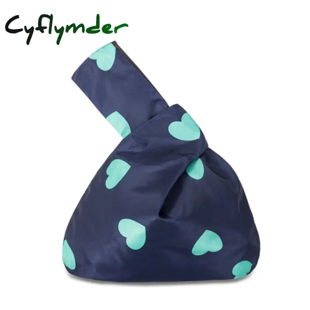 Cyflymder Japanese Mini Portable Knot Wrist Bag Women Top Handle Simple Purses Handbags Waterproof