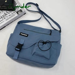 Cyflymder Japanese Simple Messenger Bag Pouch Nylon Waterproof Canvas Handbag Shoulder Crossbody