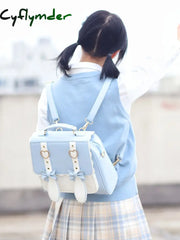 Cyflymder Japanese Student Sweet Lolita Jk Uniform Backpack Cute Lace Bowknot Kawaii Girl School