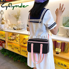 Cyflymder Japanese-Style Jk Pink Uniform Shoulder Bag Women’s Large-Capacity Luggage Handbag Tote