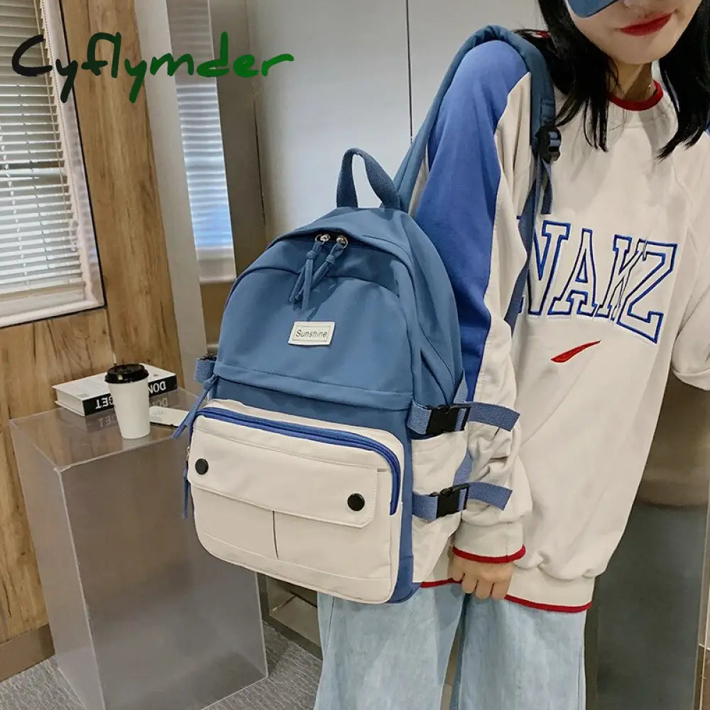 Cyflymder Japanese Work Clothes Women’s Backpack For Girls Panelled Middle High School Bags Teens
