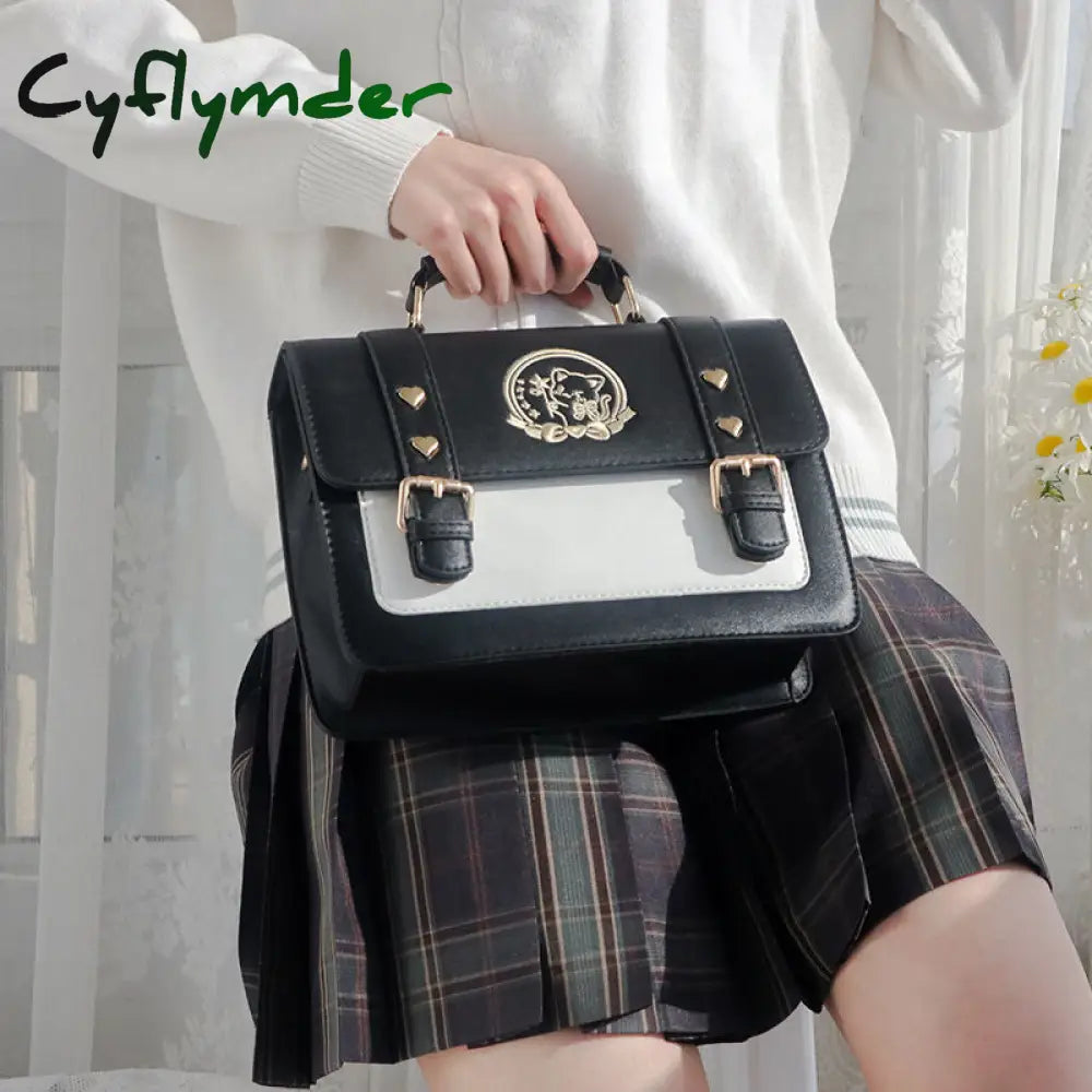 Cyflymder Jk Handbags Women Shoulder Bag Pu Crossbody Lolita Designer Harajuku Japanese Messenger