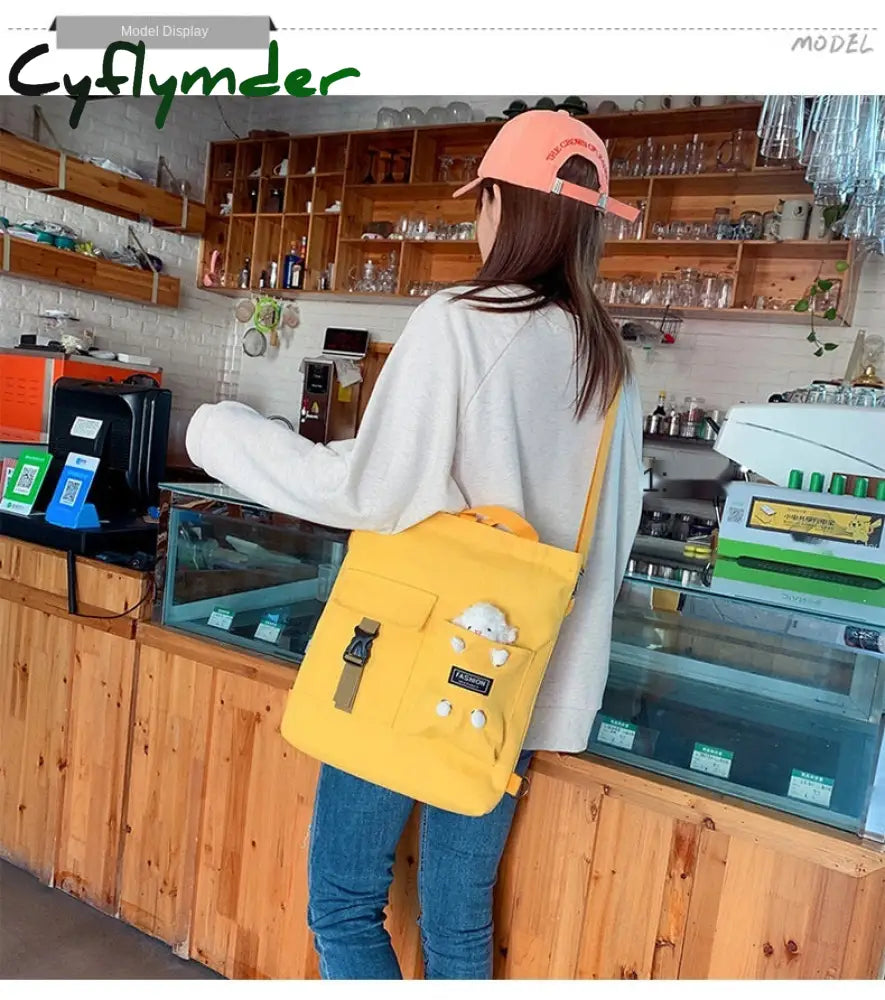 Cyflymder Kawaii Cartoon Tote Bag Canvas Handbag Shopping Super Cool Handbags Shoulder Bags For