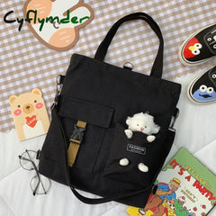 Cyflymder Kawaii Cartoon Tote Bag Canvas Handbag Shopping Super Cool Handbags Shoulder Bags For