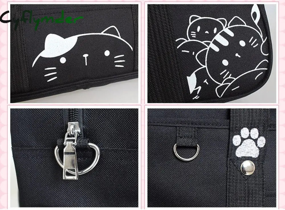 Cyflymder Kawaii Japanese Style Cat Jk Uniform Handbag Crossbody Canvas Bag Women Lolita Anime