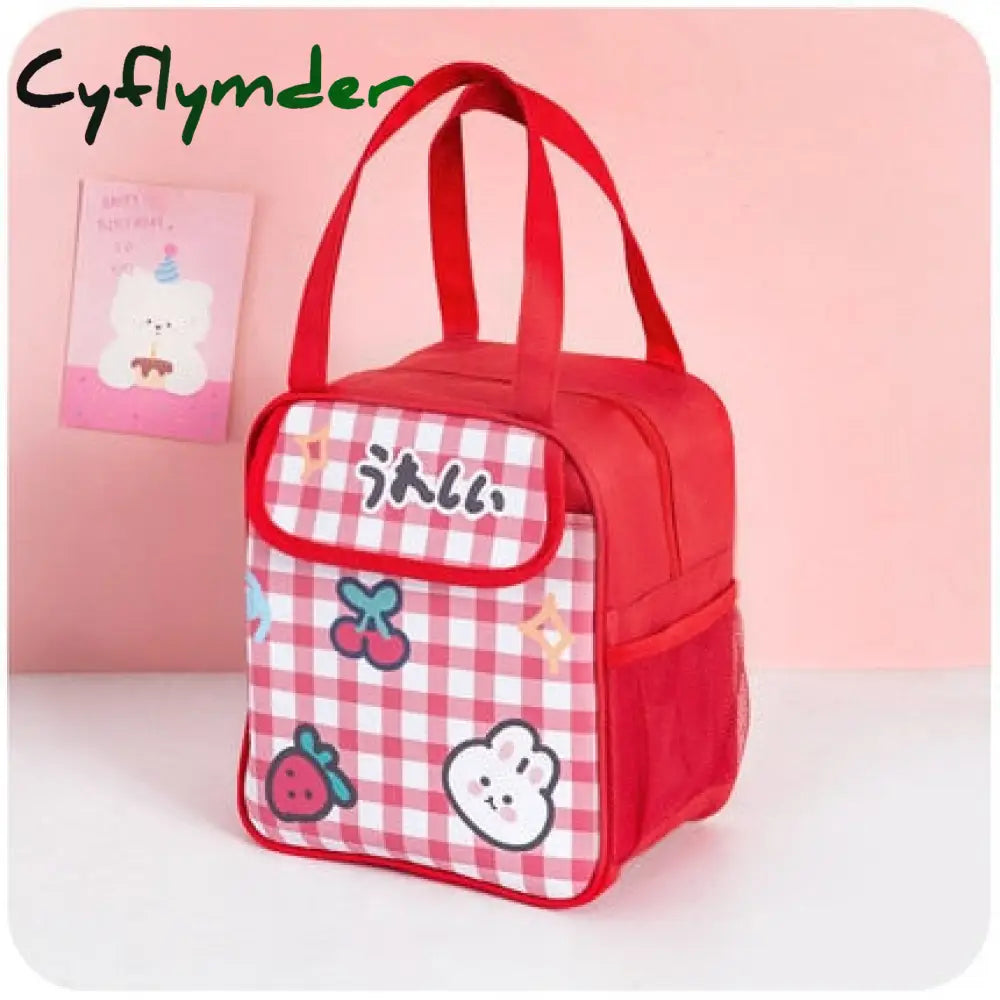 Cyflymder Kawaii Lunch Bag Women Cute Bear Picnic Travel Thermal Breakfast Box Girls School Child